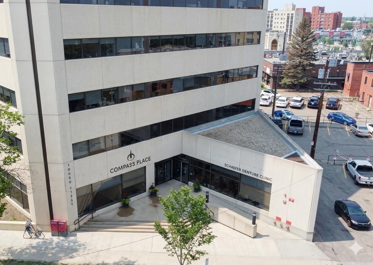 Aerial view of Compass Place entrance
